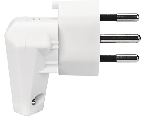 Stecker T12 abgewinkelt 90° drehbar weiss
