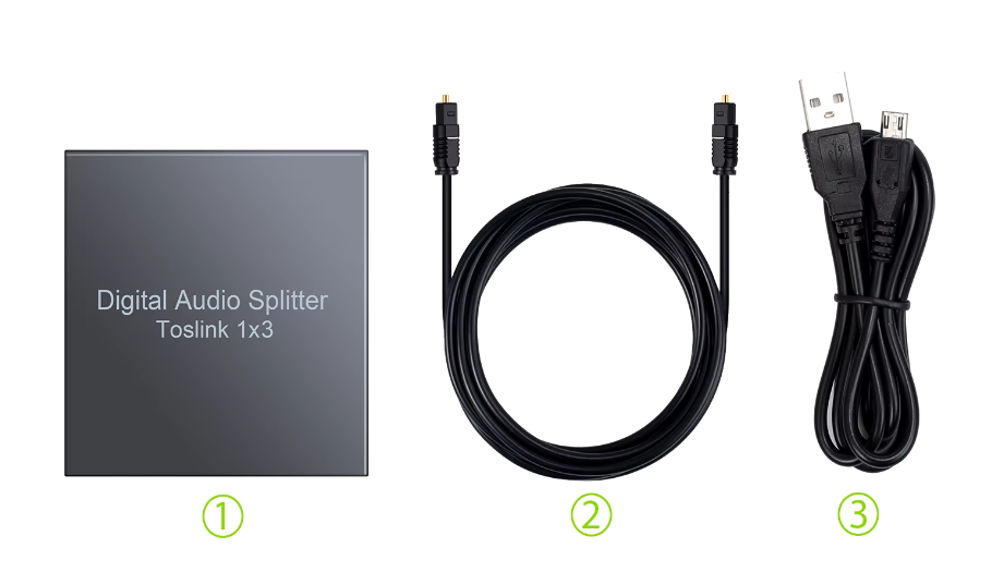 TOSLink Splitter Verteiler 3fach aktiv Audio SPDIF F05 Koax