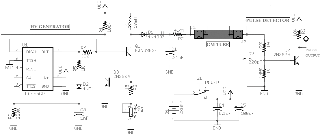 Geigerzähler Mini Röntgenstrahlung Meter Platine Bausatz