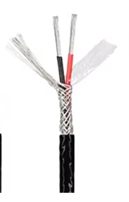 DC Kabel 2x0.5mm2 AWG20 geschirmt PTFE zweiadrig schwarz Teflon