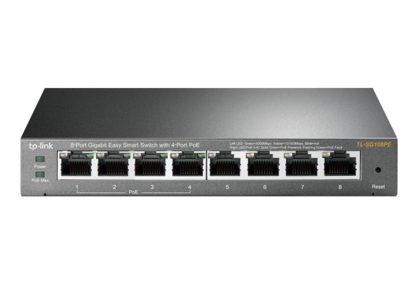 Switch 8-Port DeskTop TL-SG108PE (4xPoE)