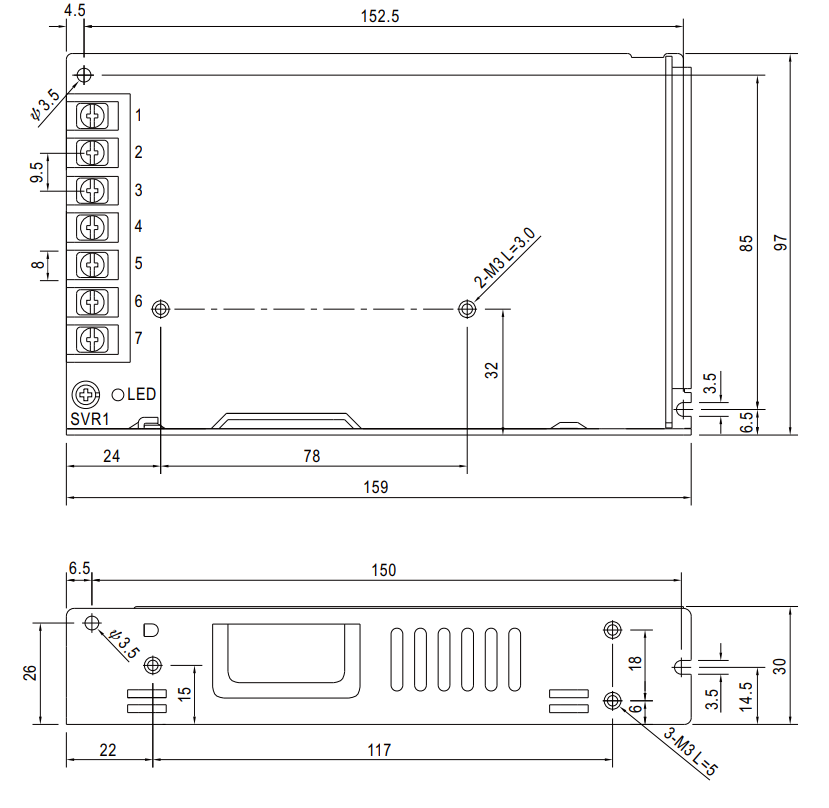 Chassis Netzgerät 12V 150W Netzteil 12VDC 6.5A LRS-150F-12