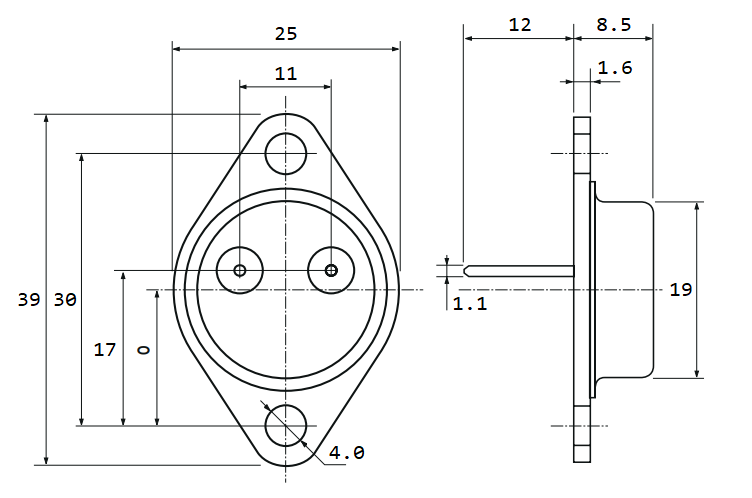 MJ15003 Transistor, NPN, 20A, 140V, 250W, TO3 Power Transistor 2N3055