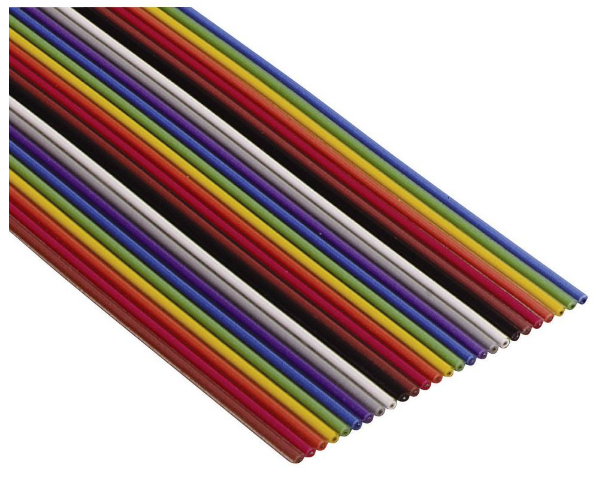 Flachbandkabel 25-Pol AWG28 R:1.27mm farbcodiert Meterware