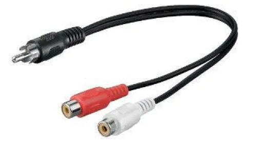 Audio Cinch Y-Kabel Kabel 1xStecker auf 2xBuchse 0.2m