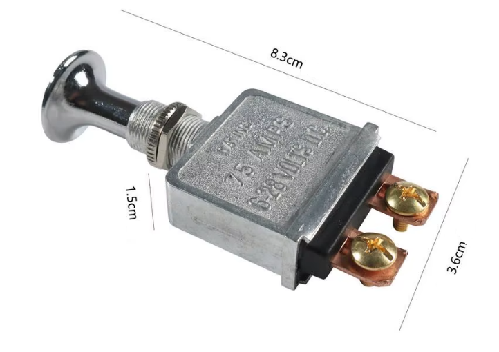 Schalter Einbau 12mm Druck- Ziehschalter 75A 6-28V KFZ Marine LKW