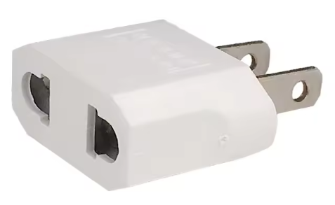 Adapter Schweiz Geräte an USA Dosen 2 Polig weiss