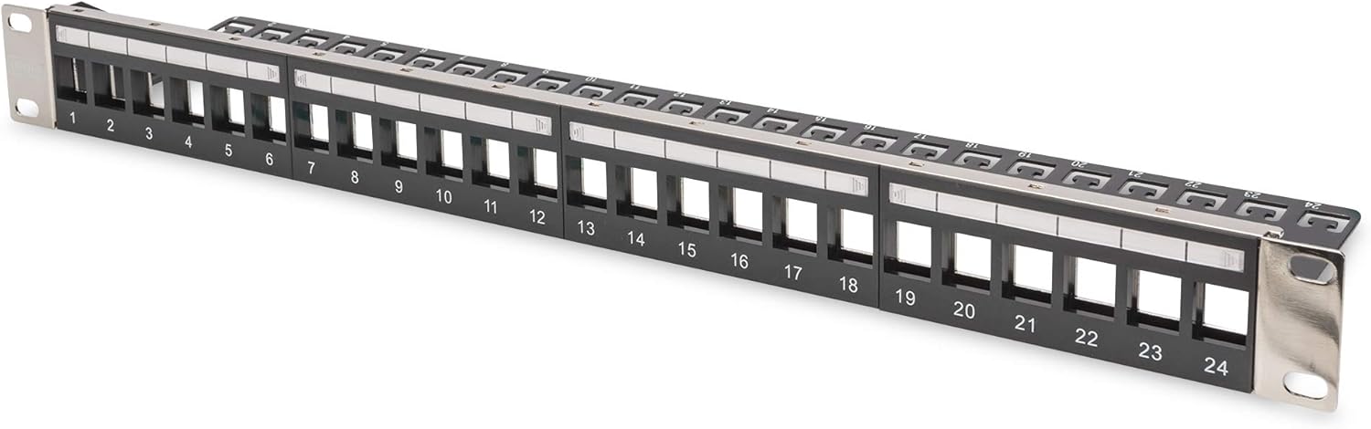 Patchpanel Keystone Modul 19" 24-fach schwarz 1HE
