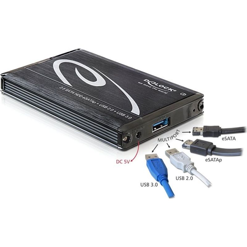 Occasion SATA USB HDD SSD Gehäuse 2.5" Schwarz