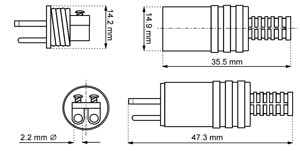 Lautsprecher Stecker Knickschutz Schraubmontage