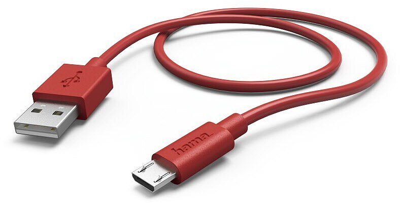 USB - Micro-USB Kabel Kabel 1.5m rot/schwarz bulk