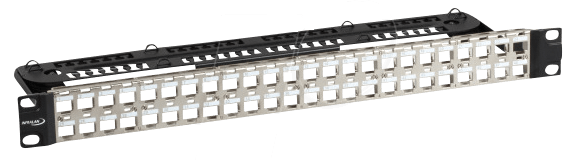 Patchpanel Keystone Modul 19" 48-fach schwarz 1HE