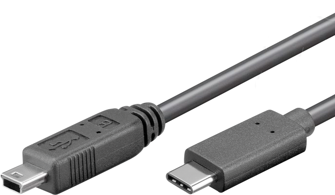 USB-C 3.0 auf USB Mini Kabel 1.8m schwarz