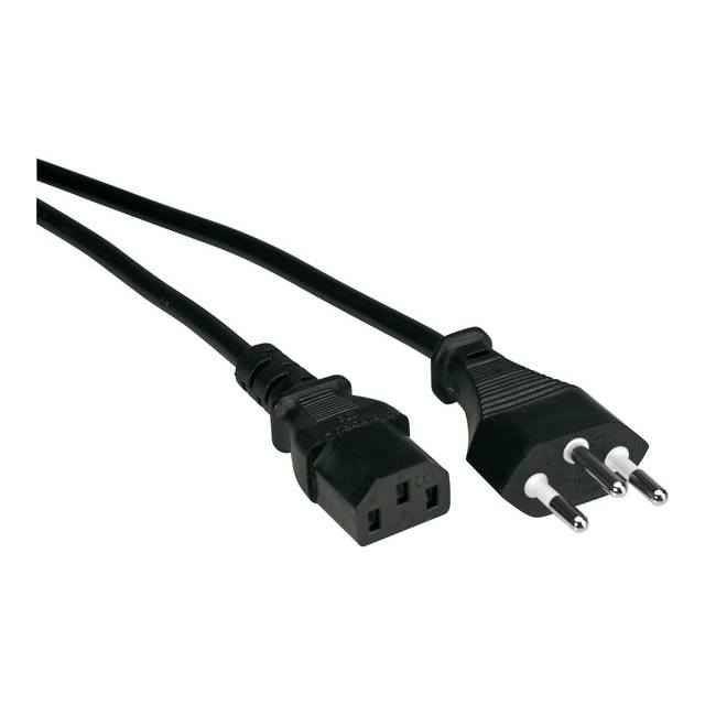 Kabel 230V T12-C13 1.8m schwarz 0.75mm2 Gerätekabel  PVC