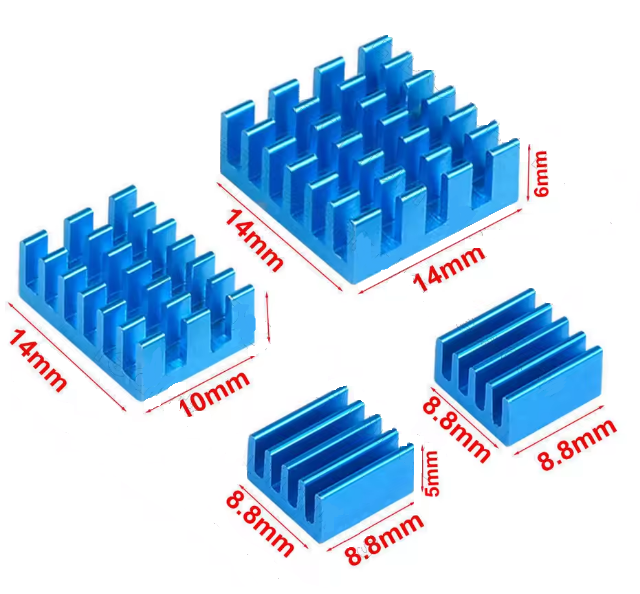 Raspberry Pi 4 Pi 3 Pi 5 Chip Kühlkörper Aluminium