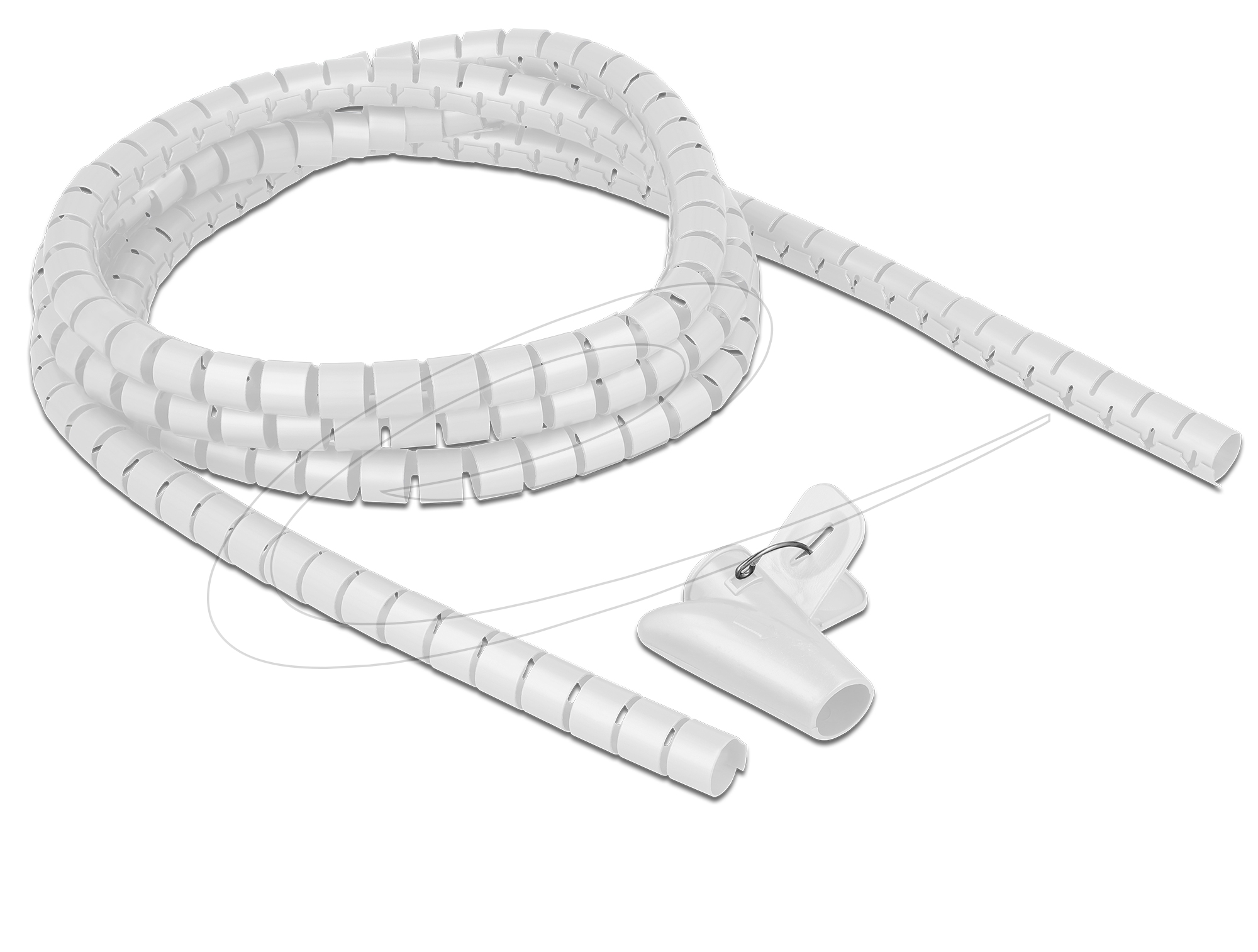 Spiralband Kabelschlauch 2.5m 15mm Kabelkanal Kabelmanagement weiss