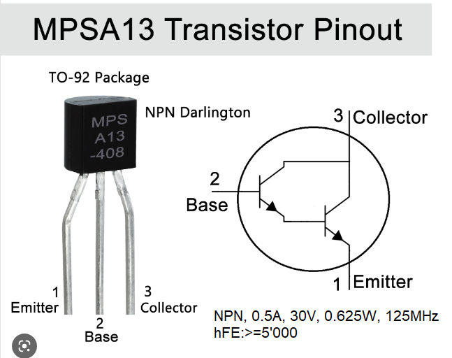 MPSA13 NPN Darlington Transistor 0.5A 30V 0.6W