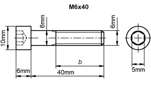 Schrauben M6x40mm Zylinderkopf Innensechskannt 50Stk.