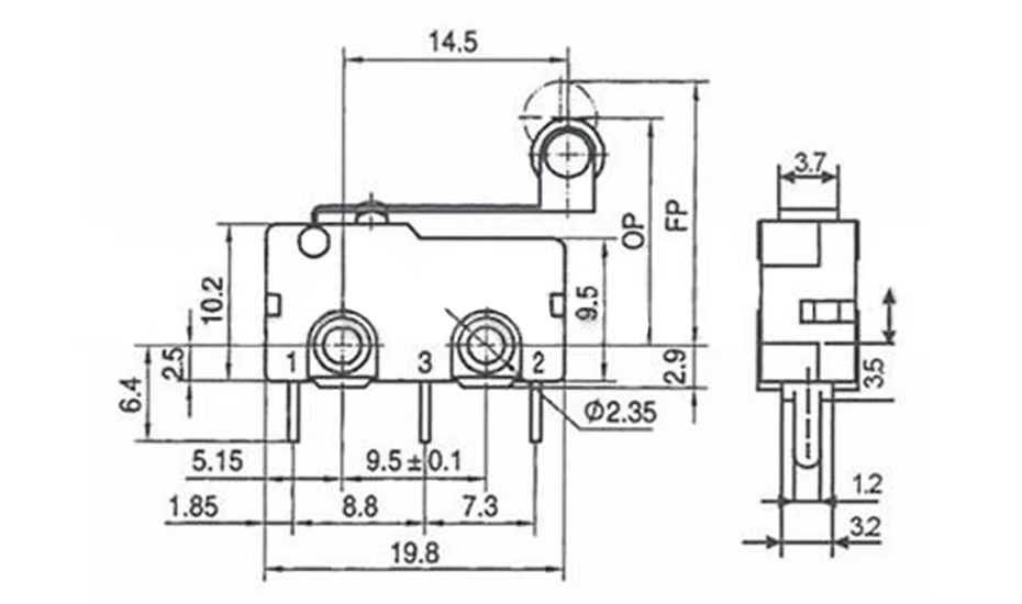 Endschalter Schalter Microschalter KW12-3
