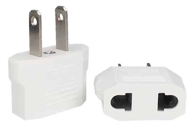 Adapter USA-Schweiz für USA Wanddose 2 Polig weiss