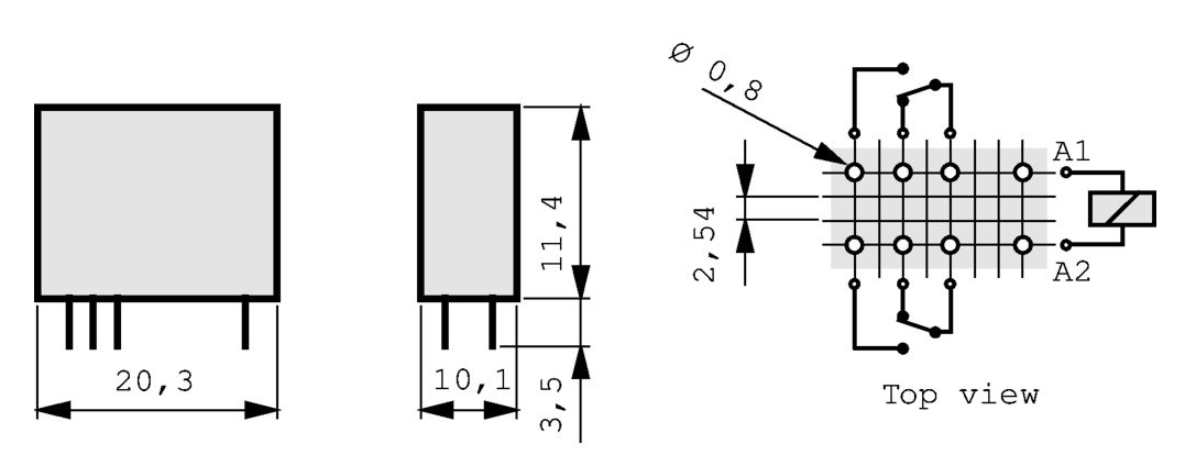 Relay 5VDC 125R DIL16 DC 2A 2xUM