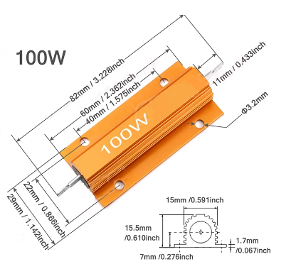 Leistungswiderstand Widerstand 100R 100W Alu Gehäuse