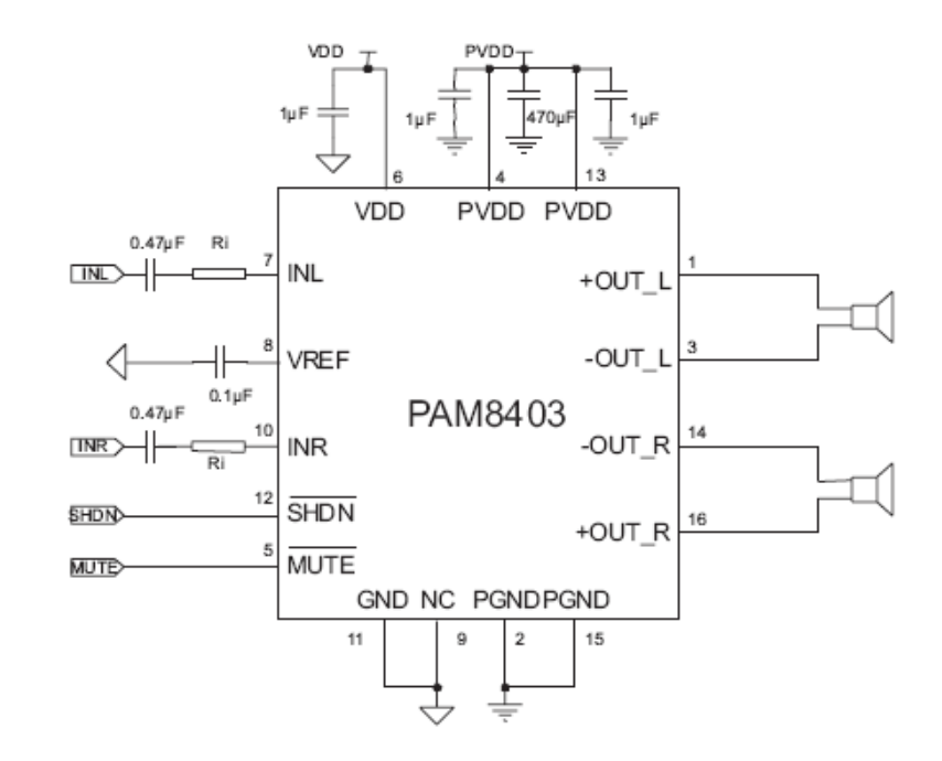 Audio-Verstärker 2x3W 5.0V Class-D Platine PAM8403 HW-104 