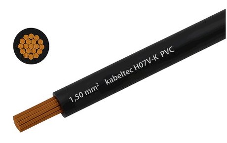 Hausinstallation Litze 1.5mm2 schwarz Eca Meterware
