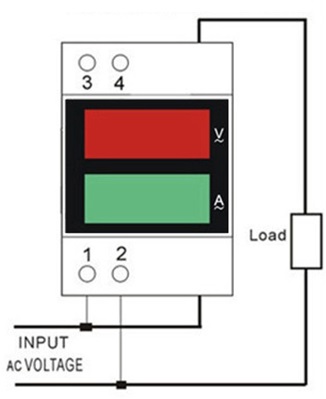 EB Volt- Ampere Meter 80-300VAC 0-100A  1Phasen 3TE DIN-Rail