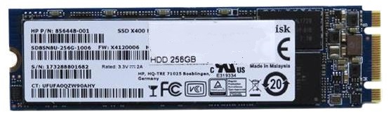 SSD 256GB M2 2280 B+M SATA TLC HP 856448-001 