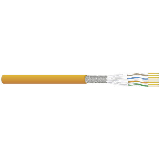 Ethernet LAN Kabel Cat7 SFTP Draht 4x2x0.24mm2 orange Meterware