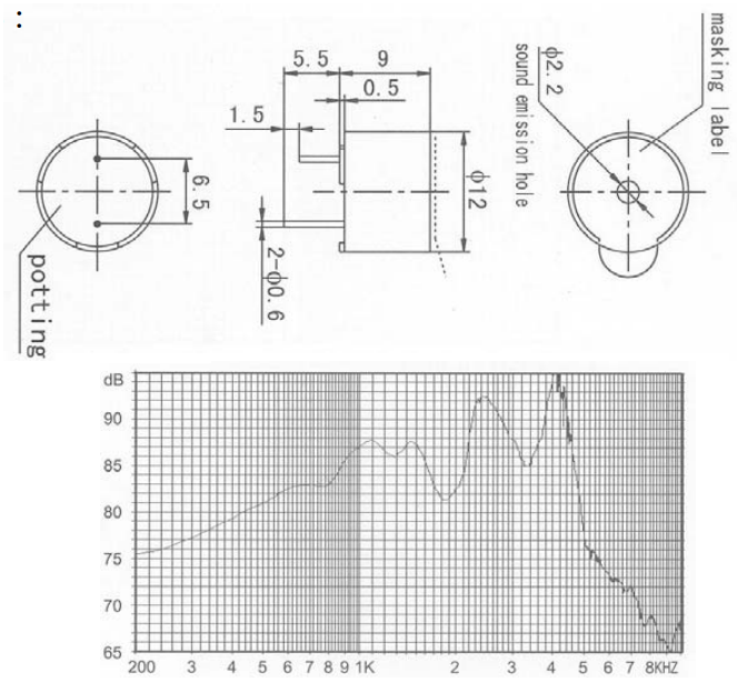 Summer Schallgeber 5V 16R PCB RM6.5 12mm Lautsprecher passiv