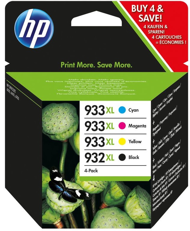 HP Tinte 932XL + 933XL CMYBK  (C2P42AE) 1000 Seiten Rainbow