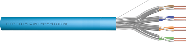 Ethernet LAN Kabel CAT6a UFTP Draht 4x2x0.26mm2 hellblau Meterware