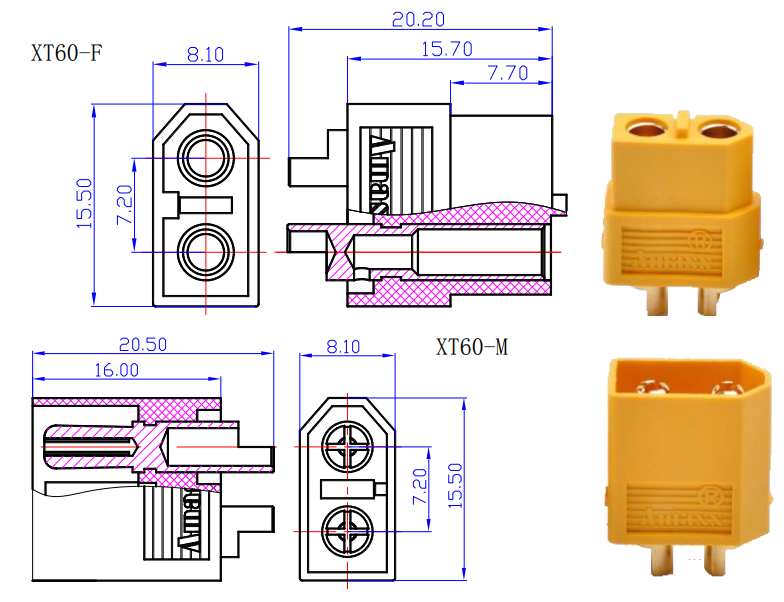 XT60 Stecker und Buchse Set