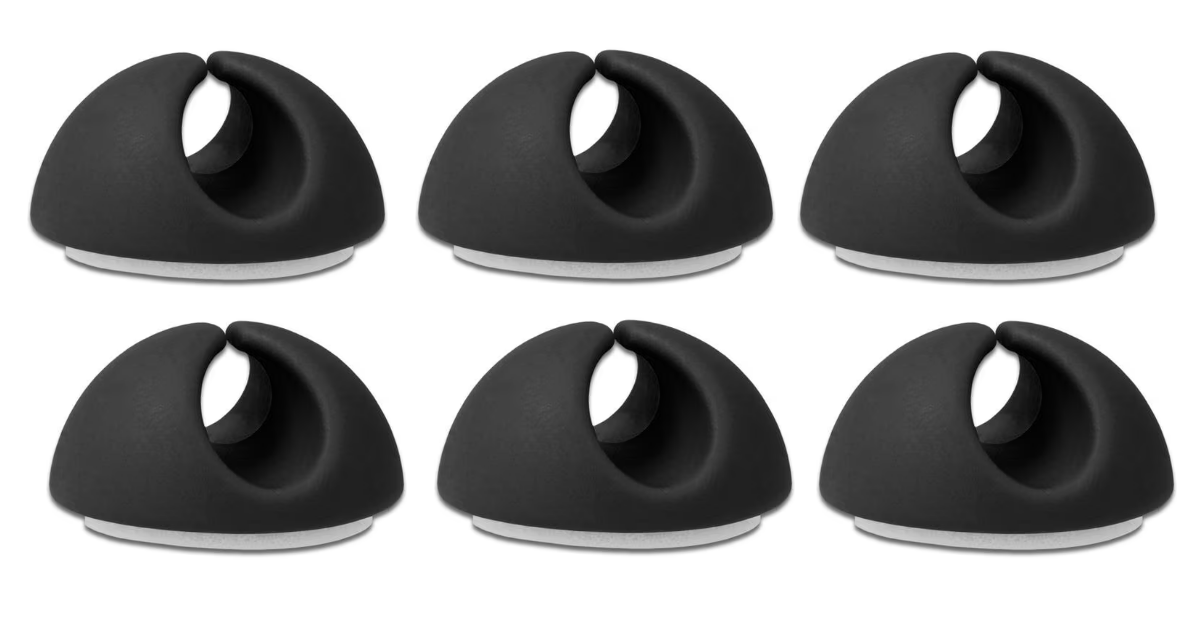 Kabelhalter 6 Stk. 29mm für Kabel bis 6.5mm selbstklebend schwarz