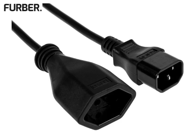 Kabel Adapter C14 -T13 0.3m Kaltgerätekabel  PVC IEC320 230V USV