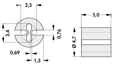 Abstandhalter 5mm für LED 3mm und 5mm PVC schwarz
