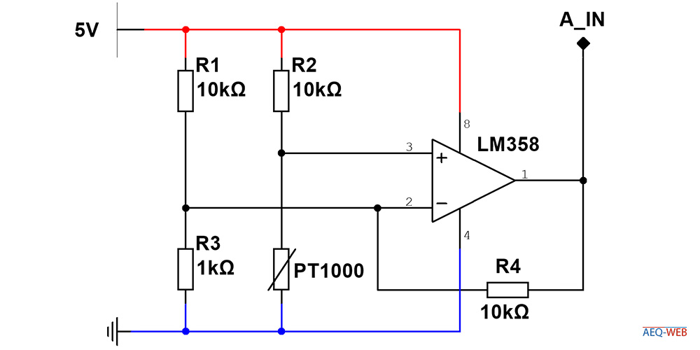 PT1000 Temperatur Sensor bedrahtet 1000 Ohm