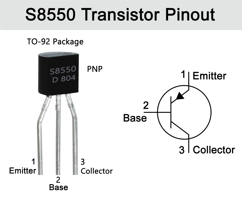 S8550 PNP Transistor 0.5A 40V