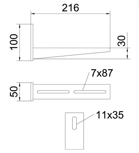 Wandausleger Trasse Aufhänung 200mm Stahl
