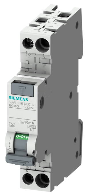 EB FI/LS Fehlerstrom-Leitungsschutzschalter RCD B-13A 30mA 1TE 1P+N