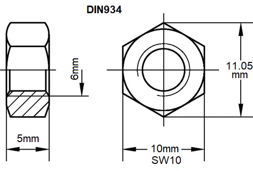 Muttern M6 100Stk.