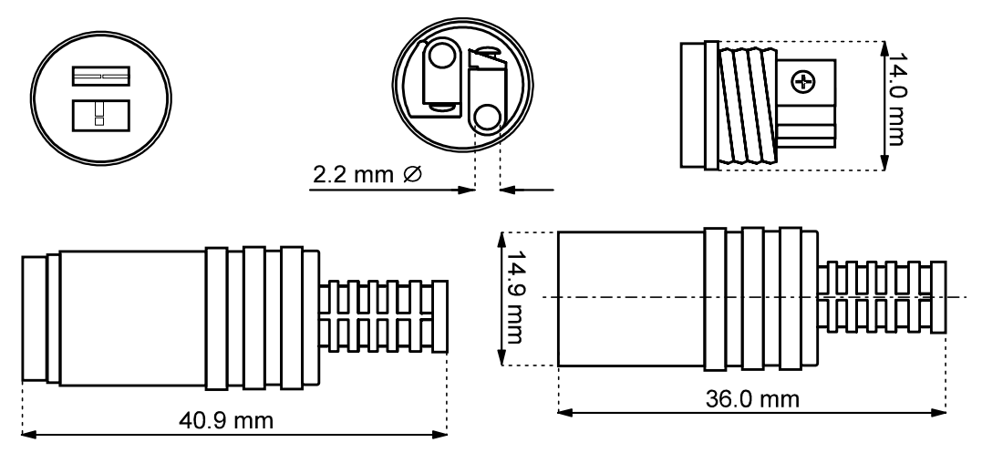 Lautsprecher Kupplung Knickschutz Schraubmontage Stecker