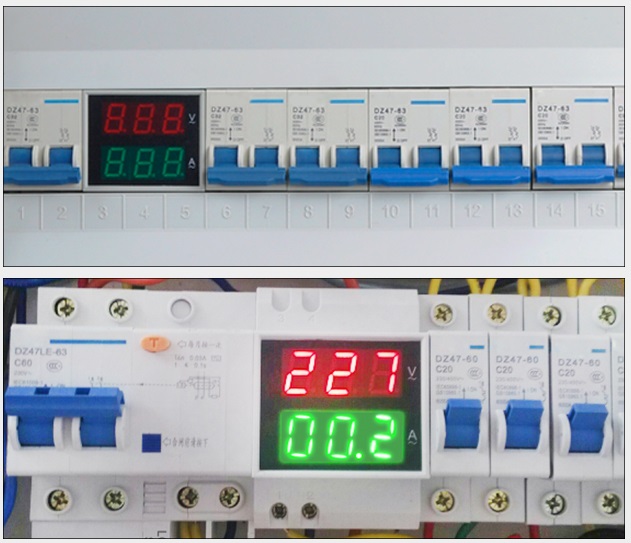 EB Volt- Ampere Meter 80-300VAC 0-100A  1Phasen 3TE DIN-Rail