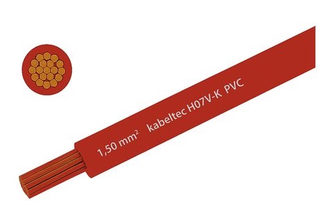 Hausinstallation Litze 1.5mm2 rot Eca Meterware