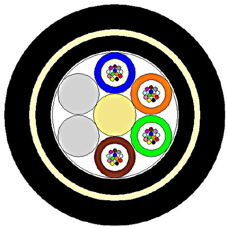 Glasfaser Kabel 24xE9/125 schwarz Aussenkabel 11.6mm pro 100m