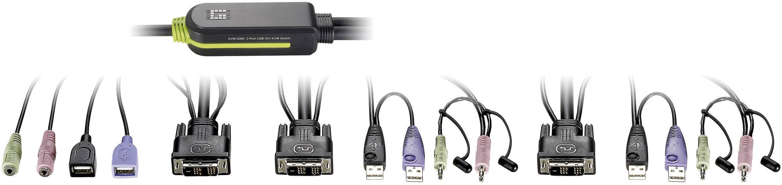 KVM Switch LevelOne 2-Port (DVI, USB, Audio)