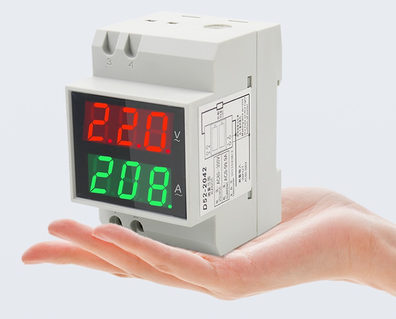 EB Volt- Ampere Meter 80-300VAC 0-100A  1Phasen 3TE DIN-Rail