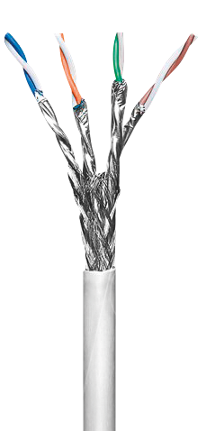 Ethernet LAN Kabel CAT6 SFTP Litze 4x2x0.13mm2 grau Meterware